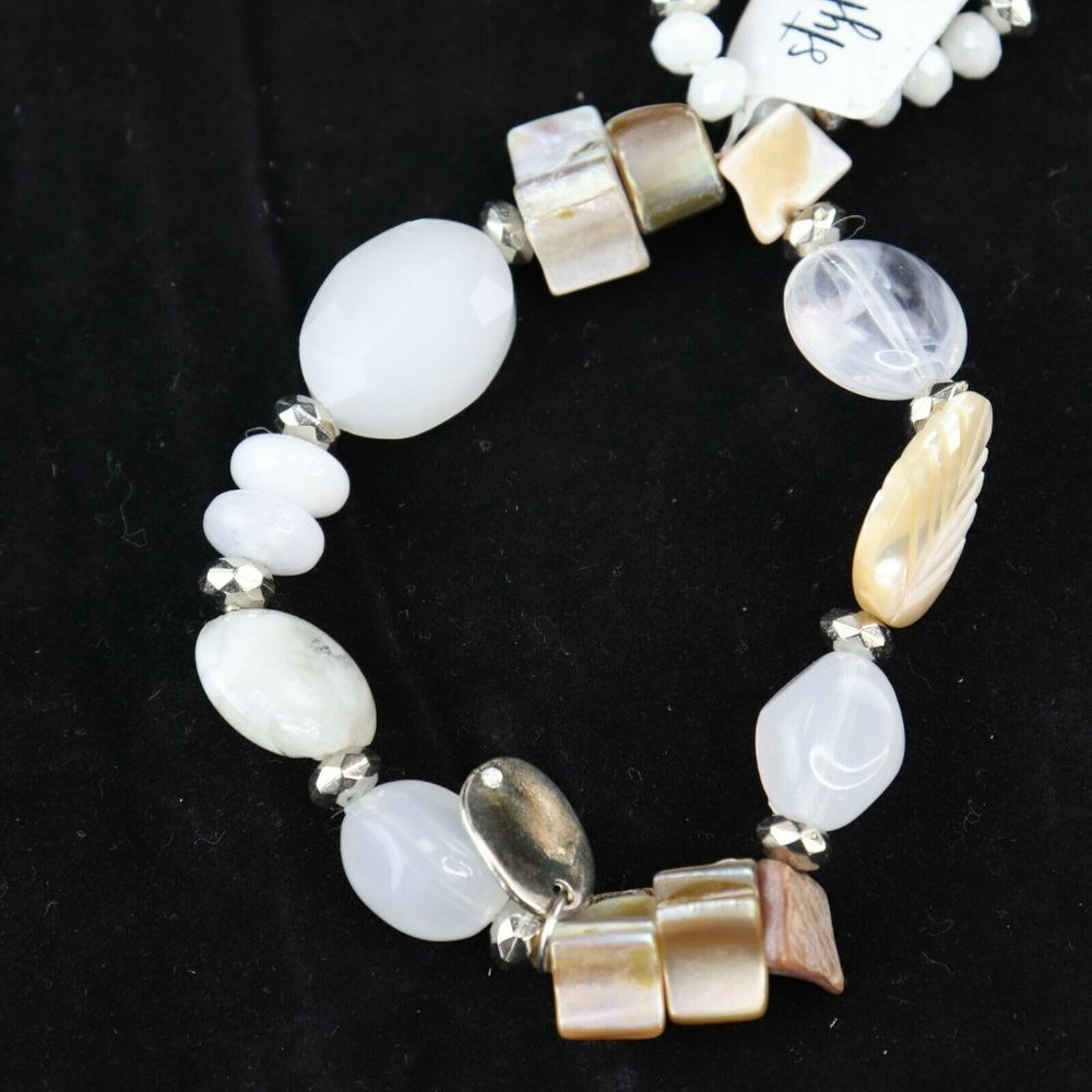 Style & Co, 2-Pc. Set Stone & Tassel Beaded Stretch Bracelets - Picture 3 of 7